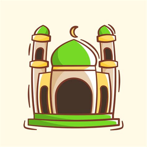 Hand Drawn Mosque Cartoon Illustration 5610565 Vector Art At Vecteezy