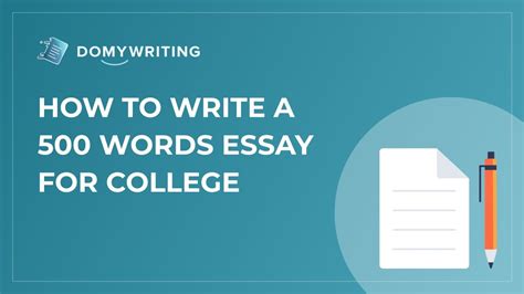 How To Write A 500 Word Essay For College Youtube