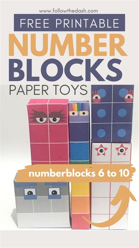 Numberblocks Free Printable Paper Toy Template 6 10 Printable Paper