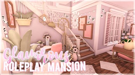 Bloxburg Glamorous Blush Roleplay Mansion House Build Youtube
