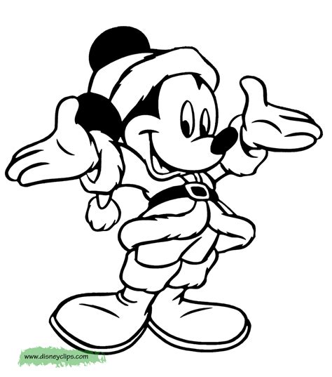 Printable Mickey Mouse Christmas Coloring Pages