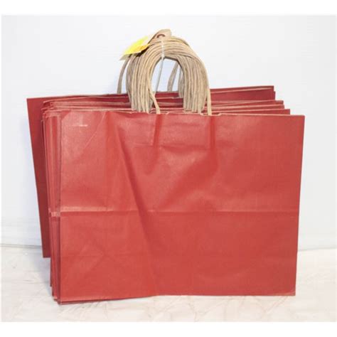 Bundle Of 25 New Red Paper Bags 15 X 12 X 5