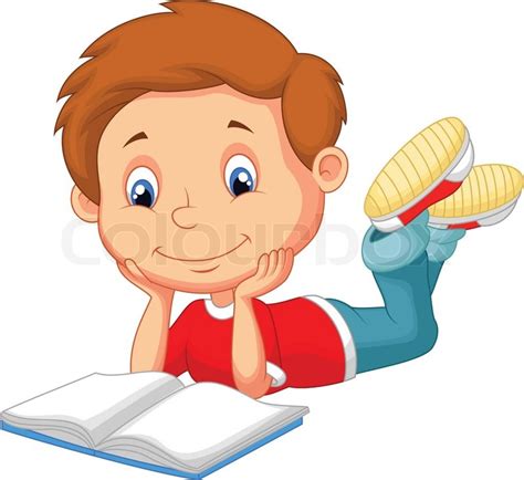 If you would like to show me your 'person reading a book', share it on my 'refrigerator' here: Vector illustration of Cute boy cartoon reading book ...