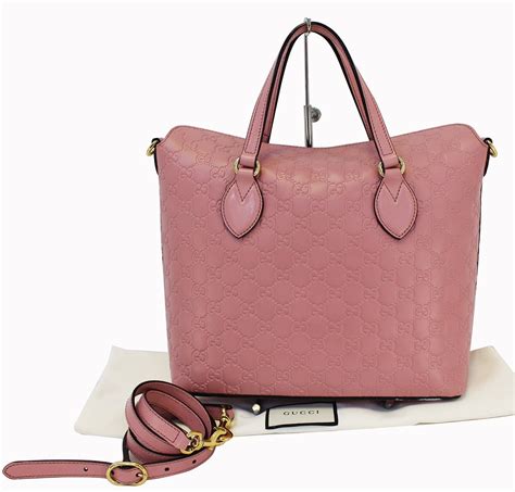 Gucci Pink Signature Guccissima Leather Top Handle Bag 428226