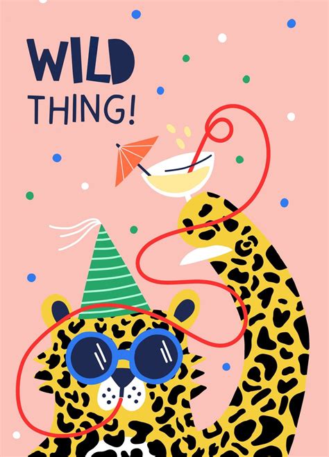 Wild Thing Leopard Birthday Card Scribbler