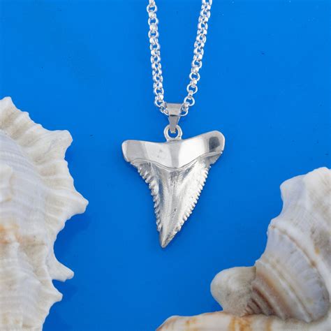 Shark Tooth Necklace Sterling Silver Shark Tooth Pendant Sea Life