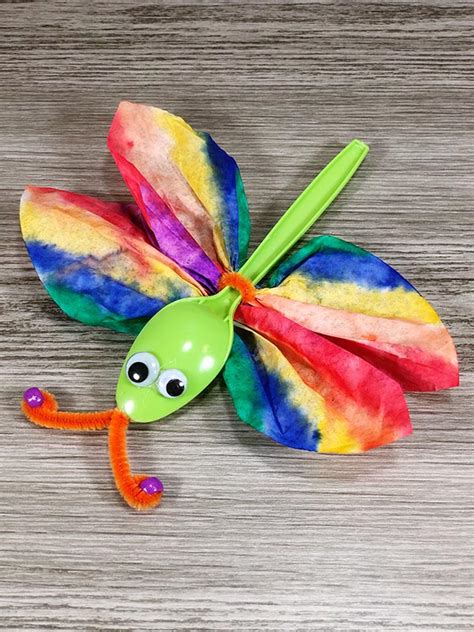 Coffee Filter Dragonfly Craft For Kids