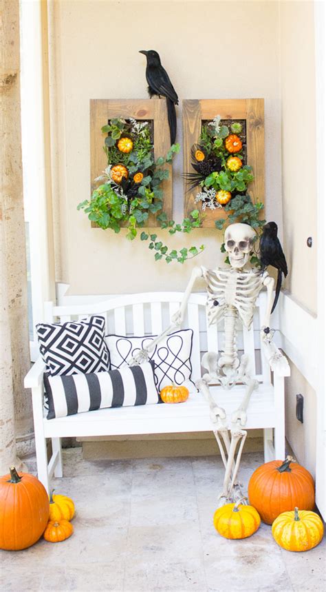 Dress up your doorstep with a pumpkin designed to decorate your back patio in a mix of warm hues and bright fall colors—this effortless backyard decor. 20 Fun and Spooky Halloween Porch Decorating Ideas | Home ...