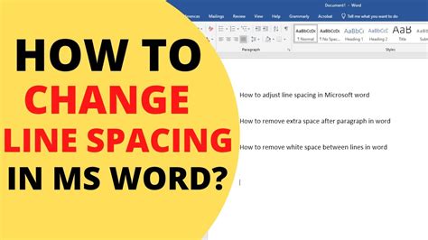 HOW TO CHANGE LINE SPACING IN MICROSOFT WORD Adjust Line Spacing In