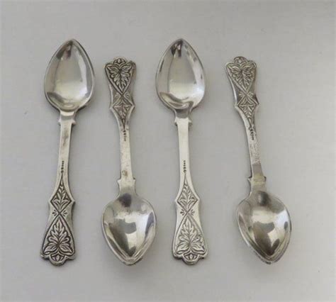 Set Of 4 Salt Cellar Spoons Sterling Silver Salt Dip Spoons Etsy