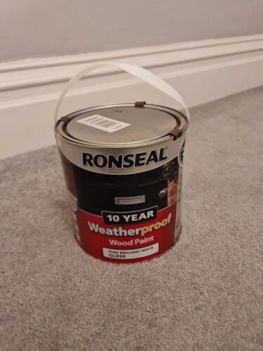 Ronseal 10 Year Weatherproof Outdoor Wood Paint White Gloss 25 Litre