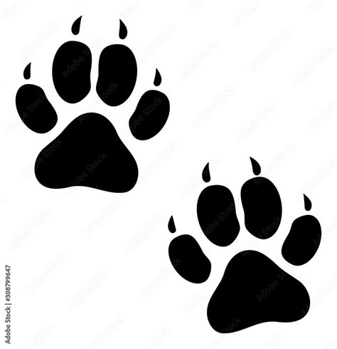 Tiger Footprints Vector Icon Flat Tiger Footprints Symbol Is Isolated