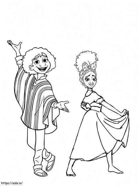 Charm Camilo And Dolores Madrigal Coloring Page