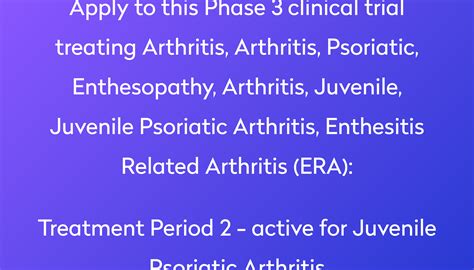 Treatment Period 2 Active For Juvenile Psoriatic Arthritis Clinical