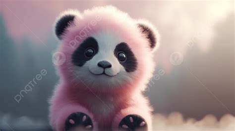 Pink Panda Bear Wallpaper Hd Wallpaper Background Panda Pink Fur Cotton Candy Clouds