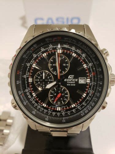 casio ef527d 1av edifice pilot watch stainless steel band chronograph mint watchcharts