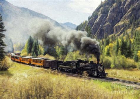 Steam Engine Locomotive Train Painting By Esoterica Art Agency Pixels