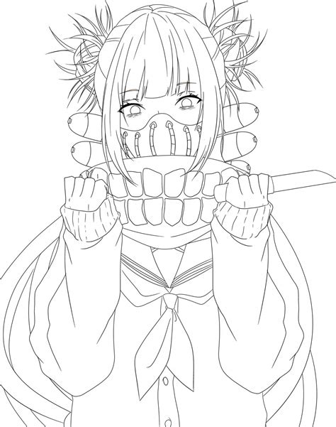 Anime Coloring Pages Toga Coloring And Drawing