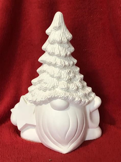 Ceramic Male Gnome Christmas Tree Without Holes For Lights Etsy