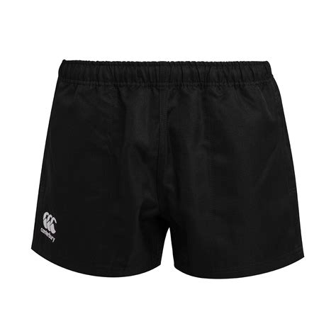 Womens Black Canterbury Polyester Professional Rugby Match Shorts