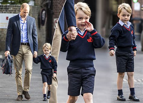 Prince George Arrives For First Day Of School With Dad Prince William