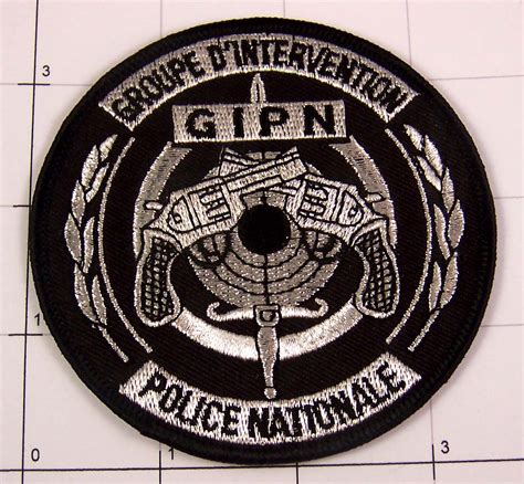 france police gipn swat group intervention police nationale silver ecusson patch