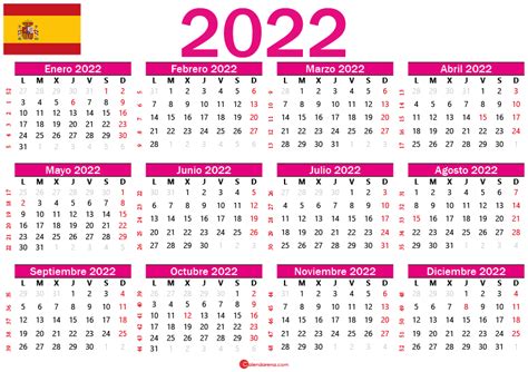 Calendario Completo 2022 Para Imprimir