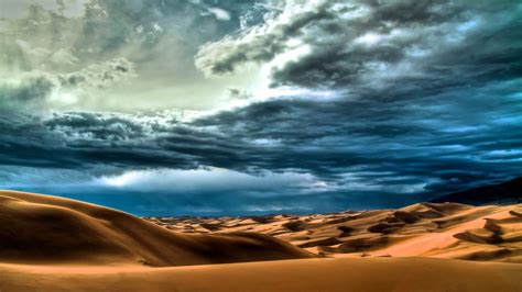 Пустыня песок облака обои для рабочего стола картинки фото 1920x1080