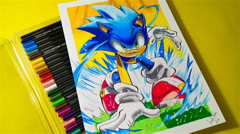 Speed Drawing Sonic Supersoft Colored Pencil Drawing From Faber
