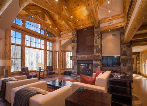 Great Room And Fireplace 117 Stone And Timber Ski Home
