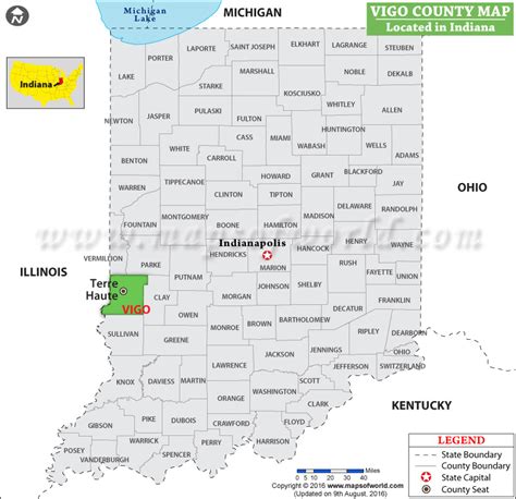 Vigo County Map Indiana