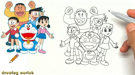 How To Draw Doraemon And Friends In Daraemon Film Youtube