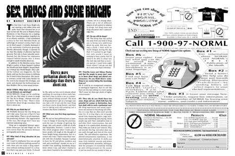 Sex Drugs And Susie Bright High Times November 1994