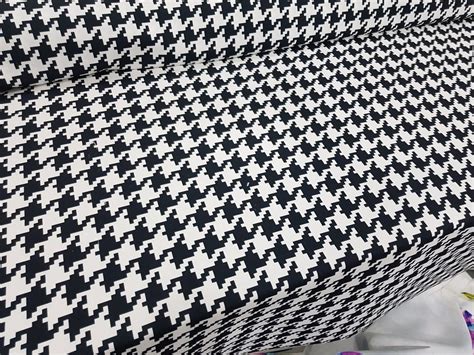 Black And White Fabric White Houndstooth Pattern Houndstooth Etsy