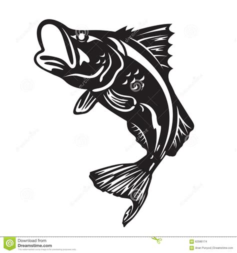 The Barramundi Fish Jump Vector Art Design Stock Vector