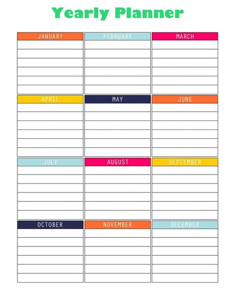 Yearly Planning Calendar Printable Lyndy Nanine