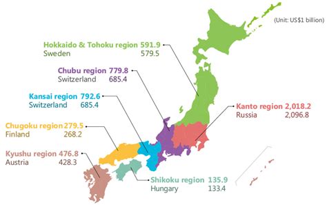 Get japan maps for free. Regions of Japan compared to countries of similar GDP - Vivid Maps