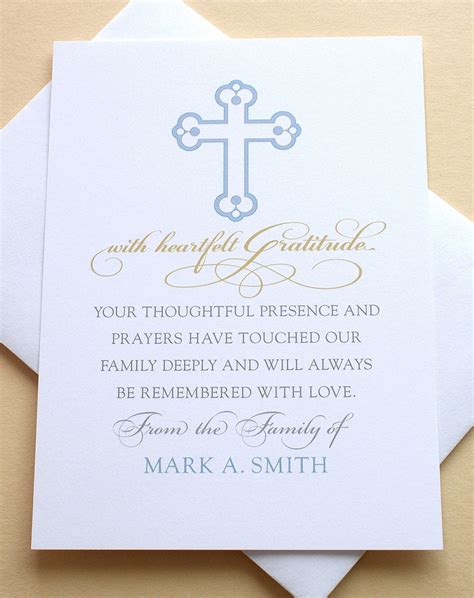 Religious Sympathy Thank You Cards With A Cross