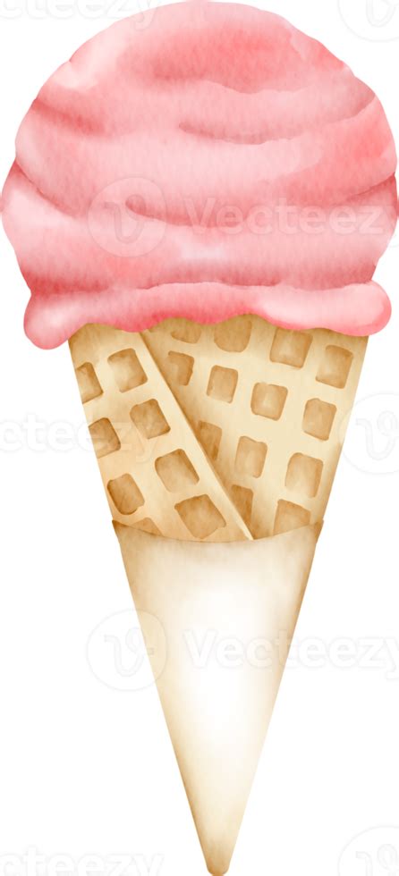 Free Watercolor Dessert Sweet Clip Art Element Cute Strawberry Ice