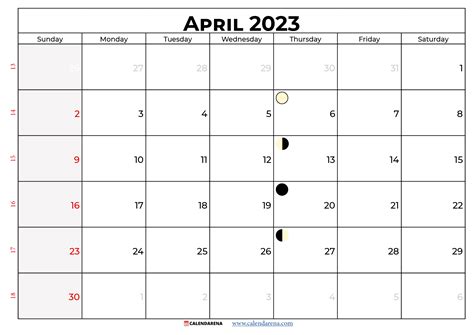 Download Free April 2023 Calendar Uk