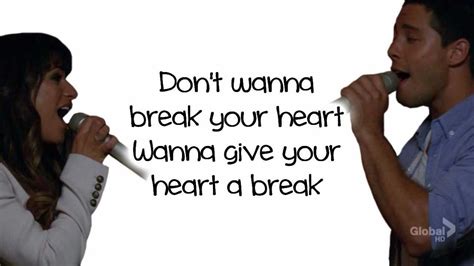 Glee Give Your Heart A Break Lyrics Youtube