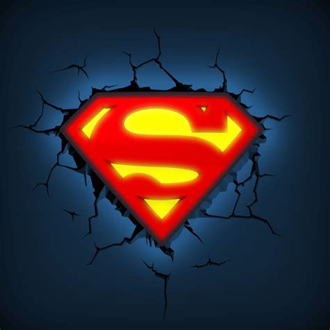 Superman Logo Dc Comics 3d Wall Deco Night Light Character Night