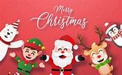Merry Christmas Card with Christmas character 673397 Vector Art at Vecteezy