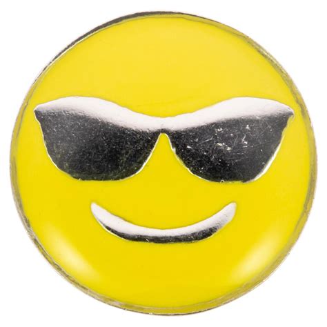 Smiley Knopf Emojiemoticon Lächelndes Gesicht Mit Sonnenbrille