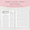 Bible Study Notes Template Printable Bible Study Journal Pages ...