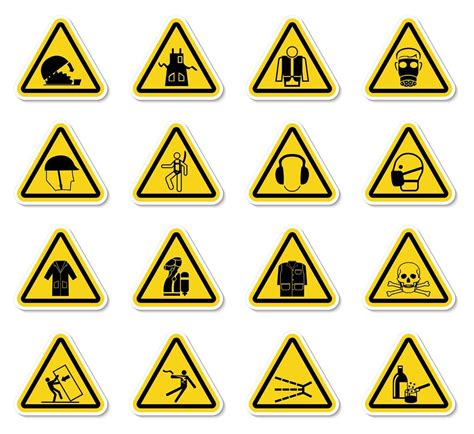 Warning Hazard Symbols Set 834010 Vector Art At Vecteezy