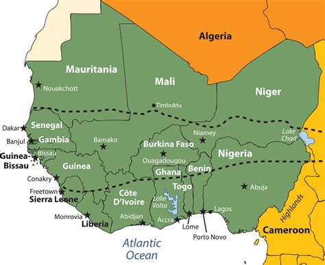 Physical Map Of West Africa Map Of Africa
