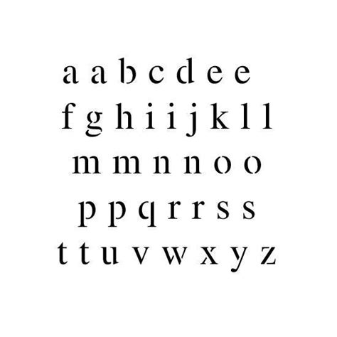 Times New Roman Lowercase Alphabet Stencil Stencil Set Alphabet