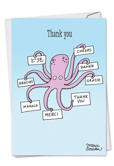 Send & share this cute birthday thank you ecard with your loved one who made your. Octopus Funny Thank You Card