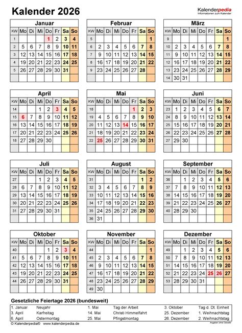 Kalender 2026 Word Zum Ausdrucken 19 Vorlagen Kostenlos